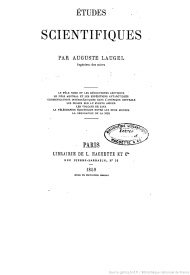 Série-H- Laugel, Auguste - Études scientifiques