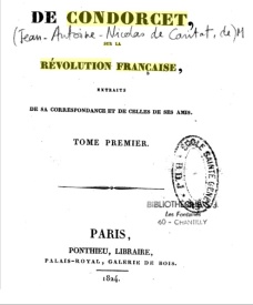 Serie-G- Condorcet, Jean Antoine Nicolas Caritat de - Mémoires sur la Révolution française