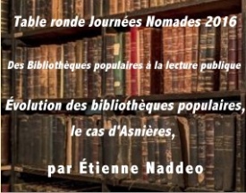 Journée Nomade: Évolution des bibliothèques populaires, le cas d'Asnières