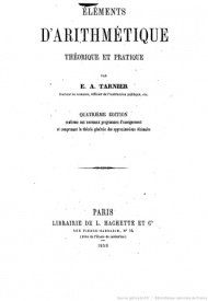 Série-A- Tarnier, Etienne - Eléments d'arithmétique théorique et pratique