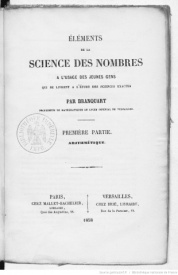 Série-A- Branquart - Eléments de la science des nombres