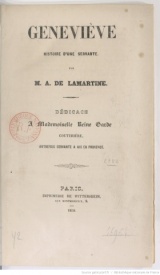 Série-I- Lamartine - Geneviève Histoire d'une servante