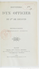 Série-H- Cler, Jean-Joseph - Souvenirs d'un officier du 2e de Zouaves