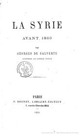Série-H- Salverte, Georges de - La Syrie avant 1860