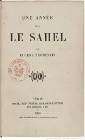 Série-H- Fromentin, Eugène - Une année dans le Sahel