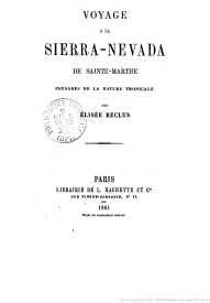 Série-H- Reclus, Élisée - Voyage à la Sierra Nevada