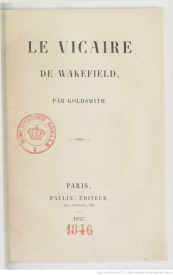Serie-I- Goldsmith - Le vicaire de Wakefield (1846)