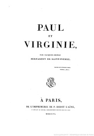 Serie-I- Bernardin de Saint-Pierre, Henri - Paul et Virginie