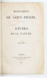 Serie-I- Bernardin de Saint-Pierre, Henri - Etudes sur la nature