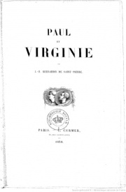 Serie-I- Bernardin de Saint-Pierre, Henri - Paul et Virginie, La Chaumière indienne