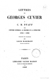 Serie-I- Cuvier, Georges - Lettres à Pfaff