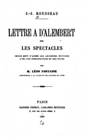 Serie-I- Rousseau,J-J - Lettre à d'Alembert sur les spectacles