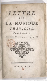 Serie-I- Rousseau,J.J - Ecrits sur la Musique