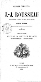 Serie-I- Rousseau,J.J - Lettres à Sara, Le Lévite d'Ephraïm
