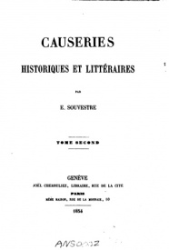 Serie-I- Souvestre, E. - Causeries historiques et littéraires