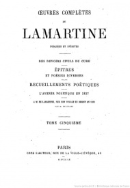 Serie-I- Lamartine - Epitres et Poésies