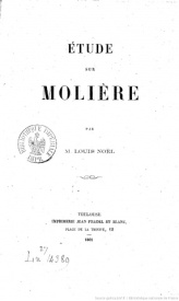 Serie-I- Noël, Louis - Etude sur Molière