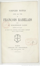 Serie-I- Jacob, Bibliophile - Rabelais