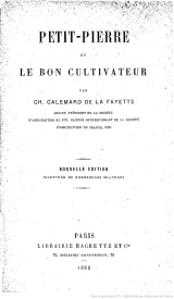 Serie-O- Calemard de Lafayette, Ch. - Petit-Pierre ou le Bon Cultivateur
