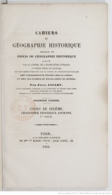 Serie-H- Ansart, Félix - Cahiers de géographie historique extraits
