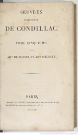 Serie-F- Condillac, Etienne - De l'art d'écrire