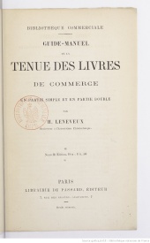 Serie-N- Leneveux, Henri - Guide manuel de la tenue des livres de comptes