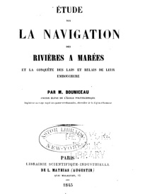 Serie-N- Bouniceau, Pierre - Etude sur la navigation des rivières à marée