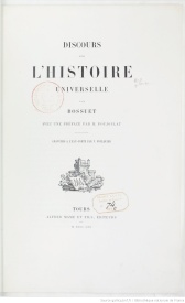 Serie-G- Bossuet, Jacques Bénigne - Discours sur l'histoire universelle