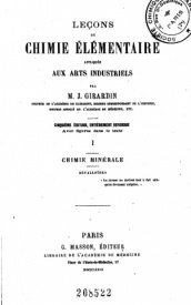 Serie-B- Girardin, J.- Chimie élémentaire