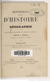 Serie-G- Raffy, Casimir - Répétitions écrites d'histoire de géograohie
