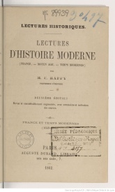 Serie-G- Raffy, Casimir -Lectures d'histoire moderne