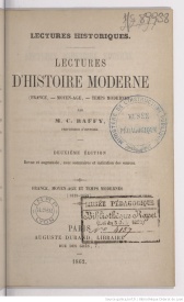 Serie-G- Raffy, Casimir - Lectures d'histoire moderne 1328-1648