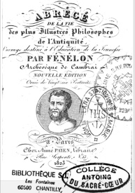Serie-G- Fénélon - Vie des plus illustres philosophes de l'Antiquité
