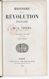 Serie-G- Thiers, Adolphe - Histoire de la Révolution française, tome 1