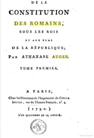 Serie-G- Auger Athanase - Constitution des Romains