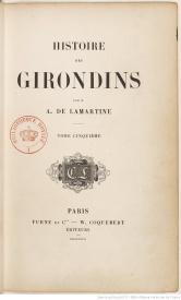 Serie-G- Lamartine, Alphonse de - Histoire des Girondins, tome 5