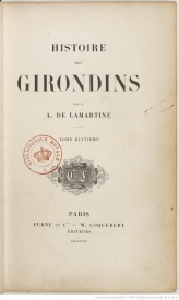 Serie-G- Lamartine, Alphonse de - Histoire des Girondins, tome 8