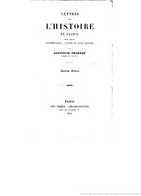 Serie-G- Thierry, Augustin - Lettres sur l'histoire de France