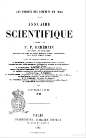 Serie-E- Dehérain, Paul - Annuaire scientifique