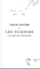 Serie-E- Garrigues - Lectures sur les sciences, les arts et l'industrie