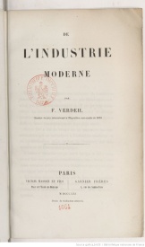 Serie-E- Verdeil, François - De l'industrie moderne