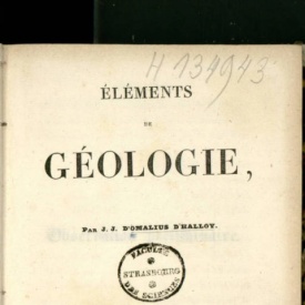 Serie-C- D'Omalius - Eléments de géologie