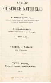 Serie-C- Milne Edwards et Comte - Cahiers d'Histoire naturelle